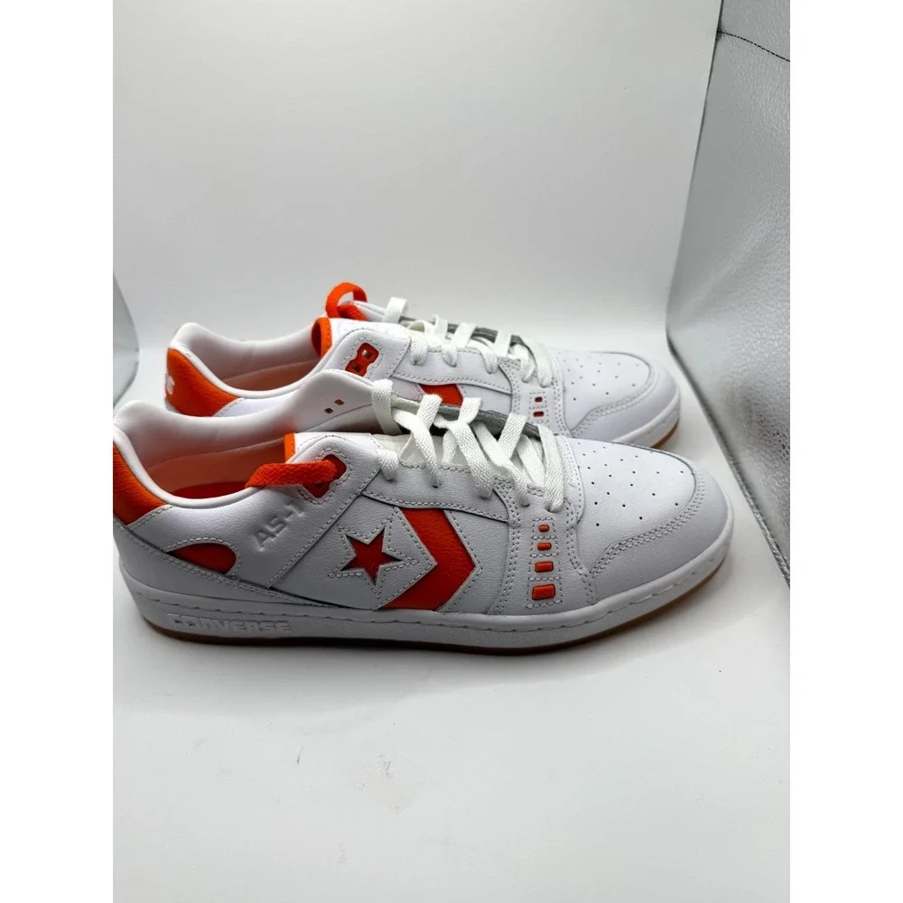 Converse AS-1 Pro A08130C Mens 9.5 Sneaker White Orange Leather Skateboard Shoes